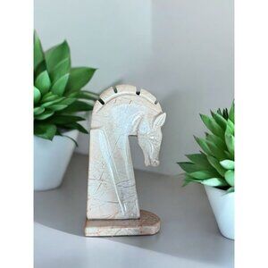 Handcrafted Marble Horse Head Bookend
